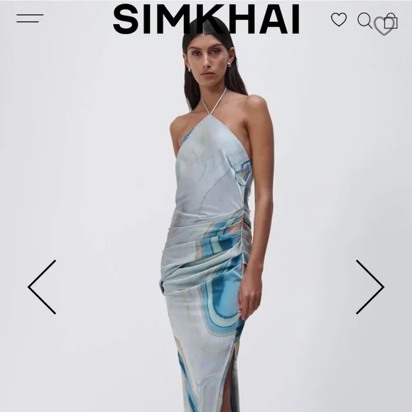 simkhai evening dress SIMKHAI Women's Moira Draped Jersey Gown in Midnight, Size 0 main image 0
